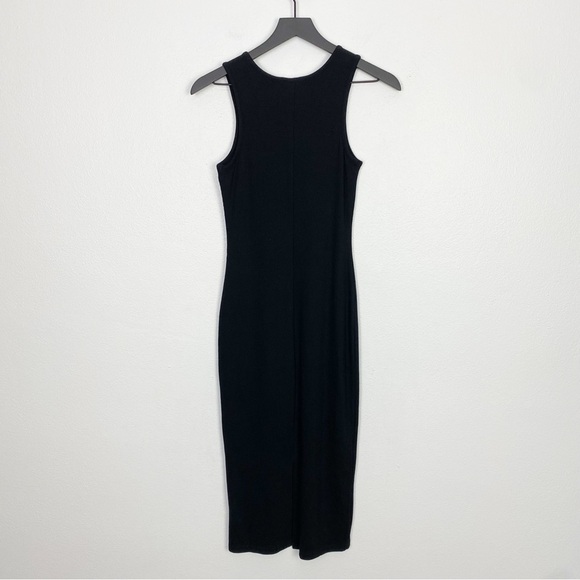 Marine Layer Lexi daytime lined tank split hem S Black Ribbed Sheath Midi Dress Marine Layer Lexi daytime lined tank split hem S Black Ribbed Sheath Midi Dress
